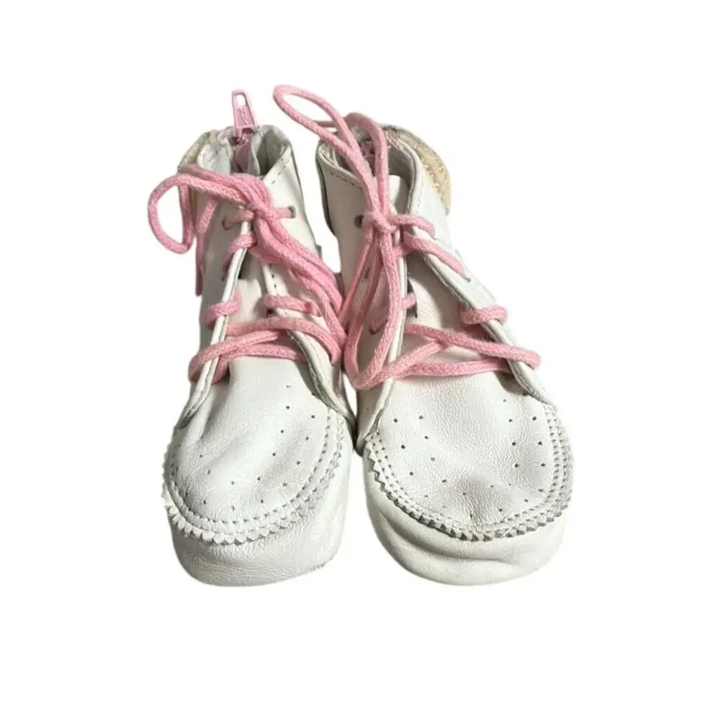 Vintage 1984? Nike Sweet Dreams leather baby crib shoes White Size 0 Pristine